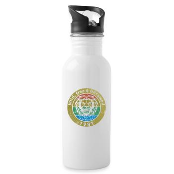 44. Birthday Wild, free & untamed since 02/1981 - Water bottle with straw - white - Right