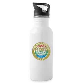 30. Geburtstag Wild, free & untamed since 04/1995 - Water bottle with straw - white - Right