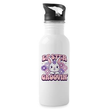 Easter Groovin - Trinkflasche mit integriertem Trinkhalm - Weiß - Rechts