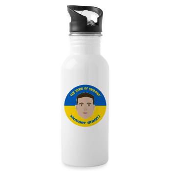 Selenskyj Ukraine - Trinkflasche mit integriertem Trinkhalm - Weiß - Rechts