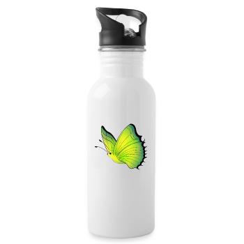 Butterfly - Water bottle with straw - white - Right