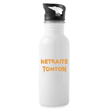 Tonton à Plein Temps Cadeau Retraite Tonton - Gourde avec paille intégrée - blanc - Droite