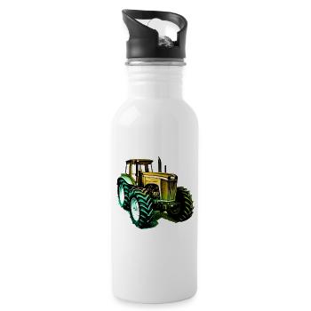 Tracteur Agriculture - Gourde avec paille intégrée - blanc - Droite