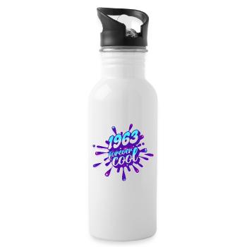 Cool Year 1963 Anniversary 60 Years - Water bottle with straw - white - Right