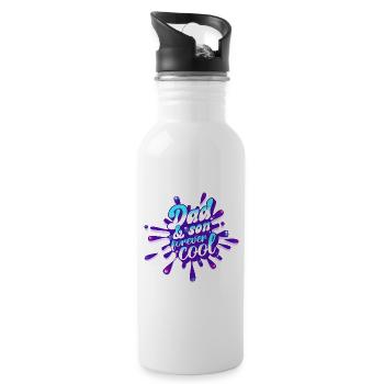 Vater und Sohn für immer cool Vatertag - Trinkflasche mit integriertem Trinkhalm - Weiß - Rechts