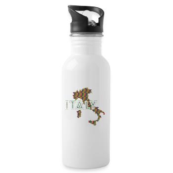 Italien Stolz - Trinkflasche mit integriertem Trinkhalm - Weiß - Rechts