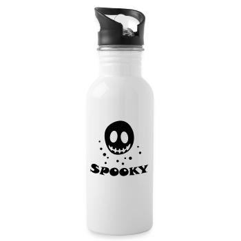 Spooky Halloween - Totenkopf - Schädel - Gruselig - Trinkflasche mit integriertem Trinkhalm - Weiß - Rechts