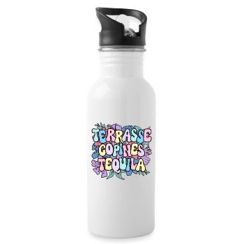 Soirée Femme Terrasse Copines Tequila - Gourde avec paille intégrée - blanc - Droite