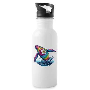 Tie Dye Wal Kreuzfahrt Urlaub 2024 Hawaii - Trinkflasche mit integriertem Trinkhalm - Weiß - Rechts