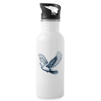 Dove of Peace Bird Symbol of Peace - Water bottle with straw - white - Right