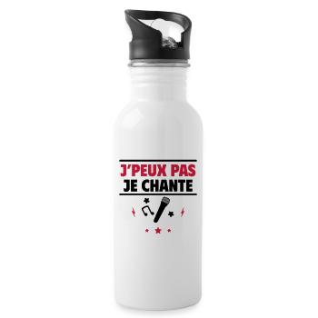 je chante,toujours en musique,chanteuse,chanteur - Gourde avec paille intégrée - blanc - Droite