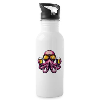 Octopus Après Ski Beer Comic - Water bottle with straw - white - Right