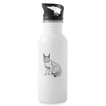 Harzluchs - Trinkflasche mit integriertem Trinkhalm - Weiß - Rechts