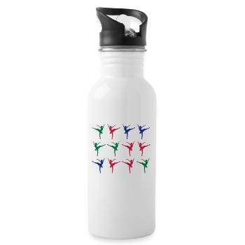 ballet dancing ballerina hobby - Water bottle with straw - white - Right