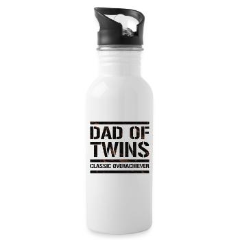 Cool Dad Of Twins Classic Overachiever Dad Gift - Water bottle with straw - white - Right