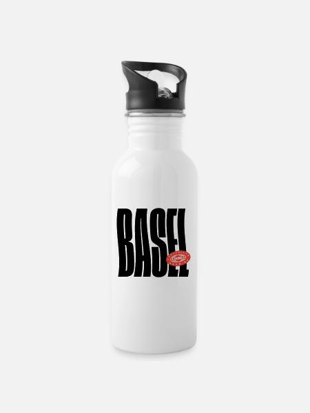 Basel - Water bottle with straw - white
