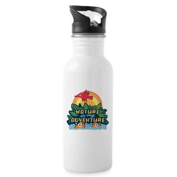 Nature is my Adventure - Trinkflasche mit integriertem Trinkhalm - Weiß - Rechts