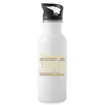 Geburtstag 31 Jahre Jahrgang 1993 Geschenk 1993 - Trinkflasche mit integriertem Trinkhalm - Weiß - Rechts