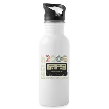 Vintage 2006 - 2006 Retro Birthday Gift - Water bottle with straw - white - Right