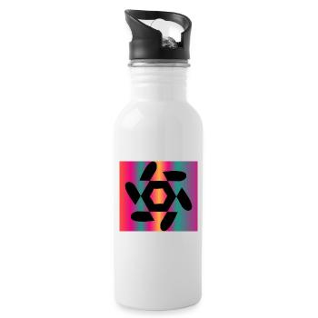 DESIGN. ART. GEEK. VINTAGE. GRAPHIC. MANGA. ASIA - Water bottle with straw - white - Right