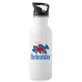 Western Rider The Horsefather Cowboy Rodeo - Water bottle with straw - white - Right