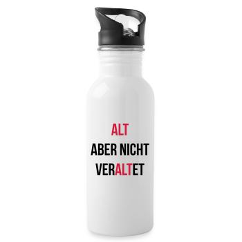 Alt aber nicht veraltet - Trinkflasche mit integriertem Trinkhalm - Weiß - Rechts