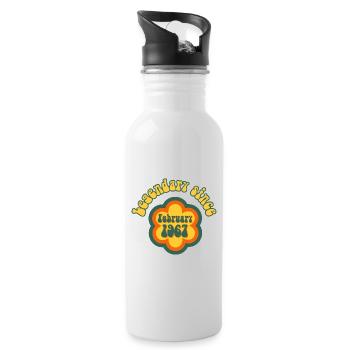 Legendary since February 1967 Birthday Retro - Water bottle with straw - white - Right