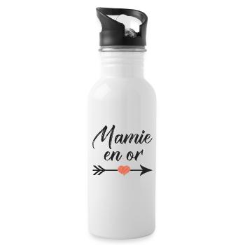 mamie en or cadeau mamie - Gourde avec paille intégrée - blanc - Droite