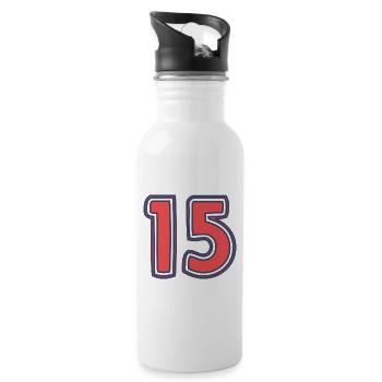 15. 15 YEARS. 15th ANNIVERSARY. 15 YEAR ANNIVERSARY. - Water bottle with straw - white - Right