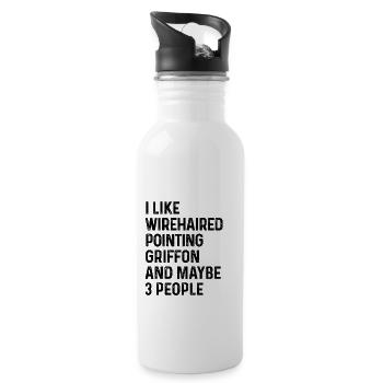 I Like Wirehaired Pointing Griffon And Maybe 3 - Water bottle with straw - white - Right