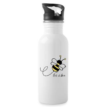 Let it be bee - Trinkflasche mit integriertem Trinkhalm - Weiß - Rechts