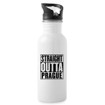 Straight Outta Prague Vintage - Water bottle with straw - white - Right