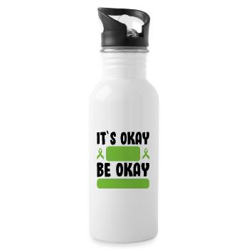 It's Okay Be Okay Self Care Mental Health - Water bottle with straw - white - Right