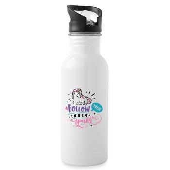 Folgen Sie Ihrem Inner Mental Health Matters Vintage - Trinkflasche mit integriertem Trinkhalm - Weiß - Rechts