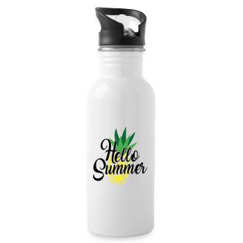 Hallo Sommer Png Sommer Zitate - Trinkflasche mit integriertem Trinkhalm - Weiß - Rechts