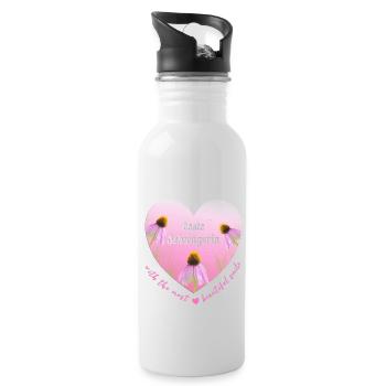 beste Schwägerin - Trinkflasche mit integriertem Trinkhalm - Weiß - Rechts