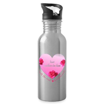 best mother in law - Water bottle with straw - silver - Right