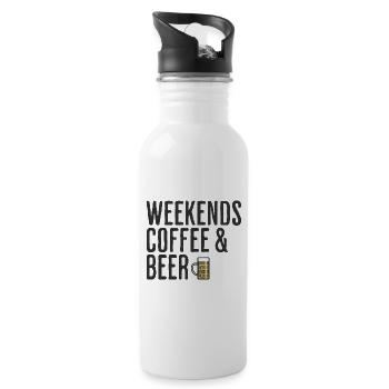 Kaffee- und Bierwochenenden Comedy-Wochenende - Trinkflasche mit integriertem Trinkhalm - Weiß - Rechts