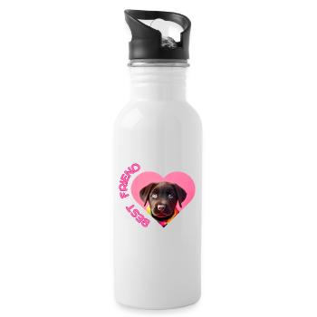 best friend - Trinkflasche mit integriertem Trinkhalm - Weiß - Rechts