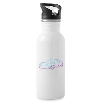 Neon Artform Auto - Trinkflasche mit integriertem Trinkhalm - Weiß - Rechts