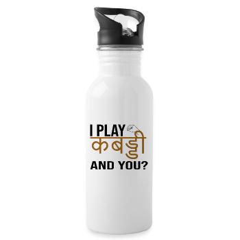 I love Kabaddi Sport - Water bottle with straw - white - Right