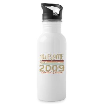The Legends Were Born In 2009 Vintage 2009 - Water bottle with straw - white - Right
