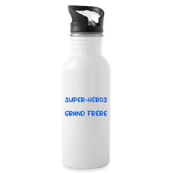 Grand Frère Super Héros Humour Frère Cadeau - Gourde avec paille intégrée - blanc - Droite