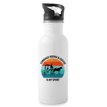 Coachman Carriage Horse-drawn carriage Coffee - Water bottle with straw - white - Right