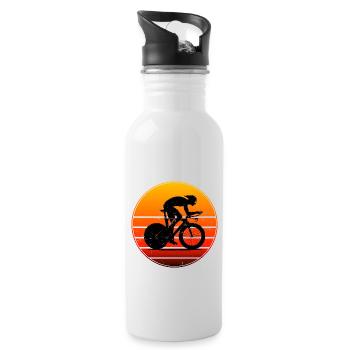 Road Cyclist Road Bike Road Bike Road Cycling - Water bottle with straw - white - Right