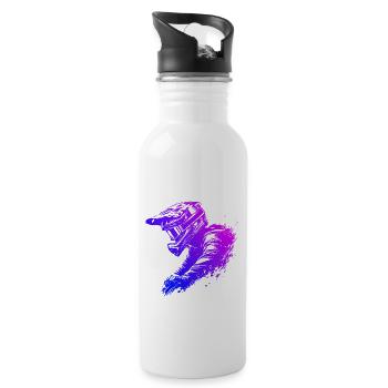 Mountainbiker Radfahren Radsport MTB Radfahrer - Trinkflasche mit integriertem Trinkhalm - Weiß - Rechts