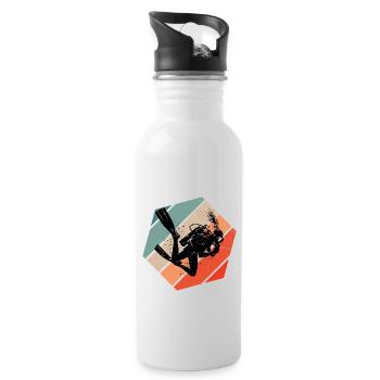 Scuba Diving Diving Diving Diver Women - Water bottle with straw - white - Right