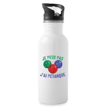 I Can't I Have the Boccia Balls Pétanque Ball - Water bottle with straw - white - Right