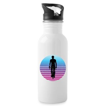 Cycling Cycling Cycling Bike Men - Water bottle with straw - white - Right