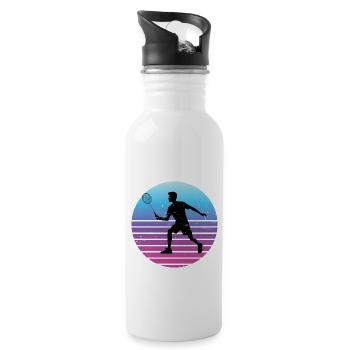 Badminton Men's Squash Badminton Badminton Player - Water bottle with straw - white - Right